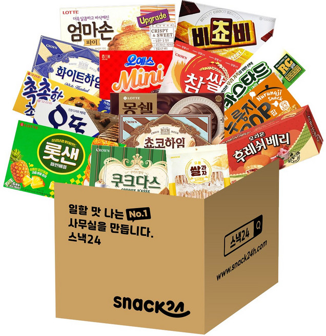 스낵24 석부장 최애 사무실 박스과자세트, 1세트, 16p