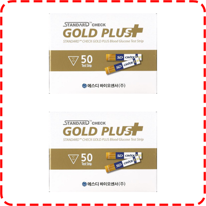 에스디바이오센서 스탠다드체크 골드플러스 혈당시험지 혈당검사지스트립 100매 SW, 50개입, 2개