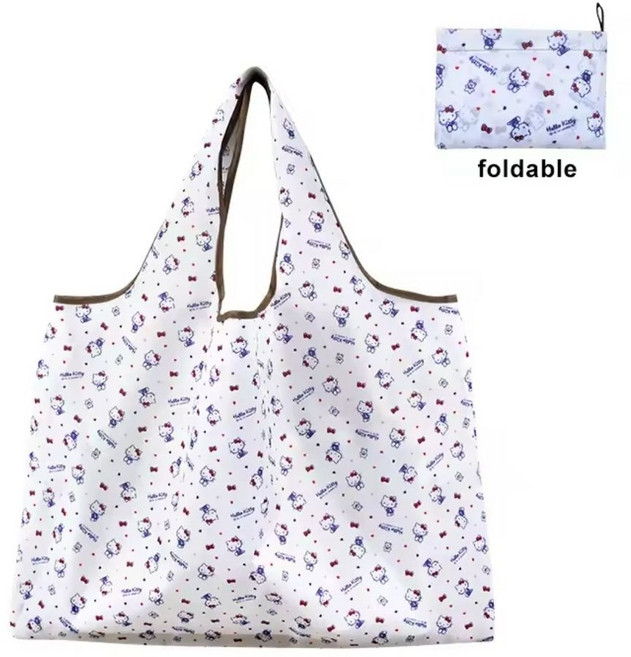 헬로키티 접이식 장바구니 휴대용 에코백 시장가방 답례품, 1개, 키티18