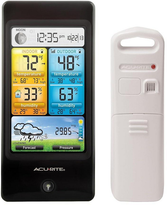 AcuRite 02016 예측 온도 습도가 표시되는 컬러 날씨 측정기