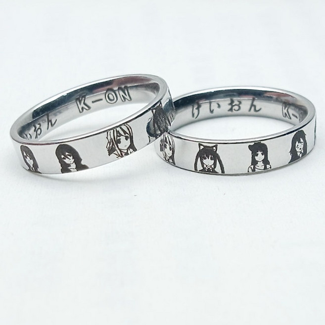 케이온 각인 반지 실버링 펜던트 실버반지 케이온굿즈 악세서리 아즈사 아키야마 미오 피규어