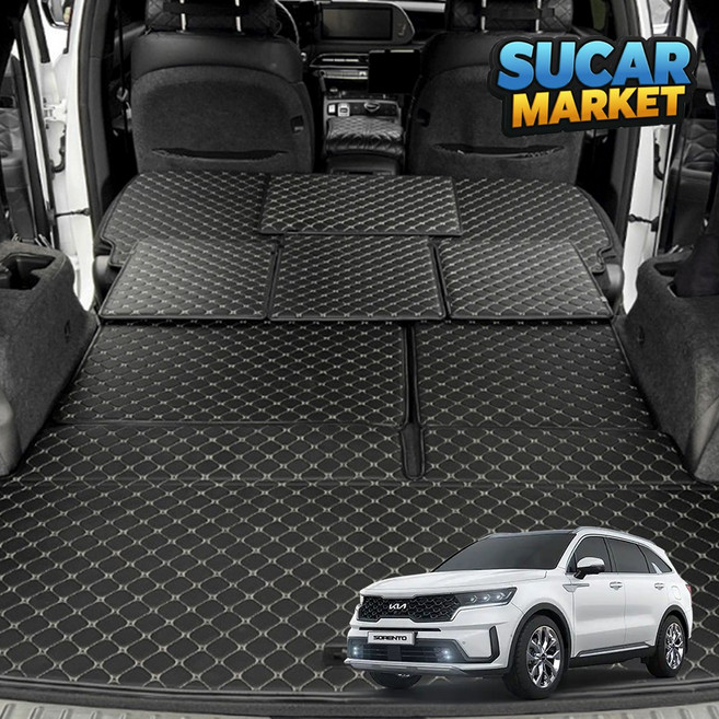 우주카차 더뉴 쏘렌토 MQ4 프리미엄 차박 평탄화매트 고강도 틈새연결 확장보드 자동차 차량 바닥 트렁크, 블랙+블랙, 소형(1P)