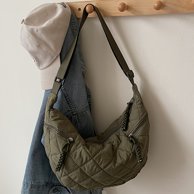 퍼펙트 릴리 여성용 새로운 크로스바디 백 - 쇼핑/업무/여행용 대용량 핸드백 멀티 컴파트먼트 조절 가능한 스트랩 & 지퍼 클로저 나일론 & 그레이//// - 스타일리시 일상용