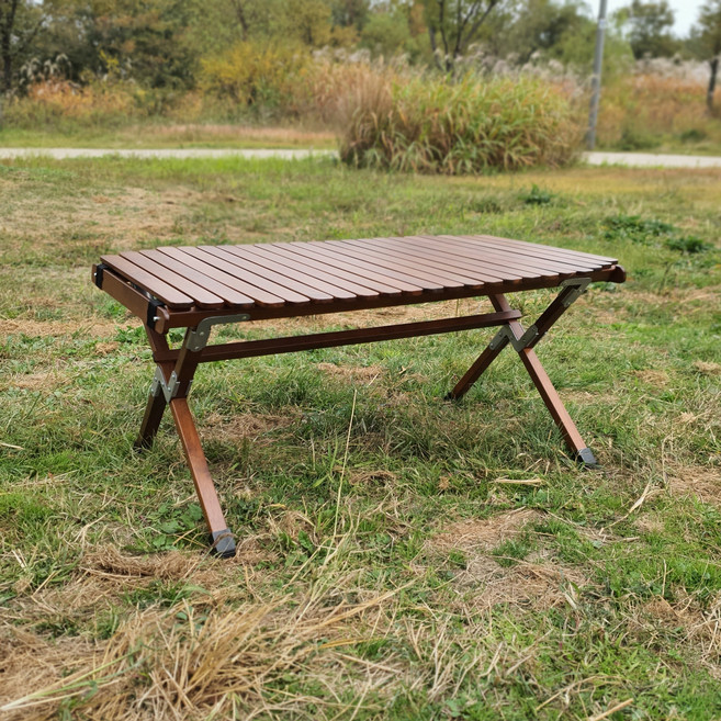 짠한형 테이블 톰벳 캠핑 우드롤테이블 + 전용가방, 브라운