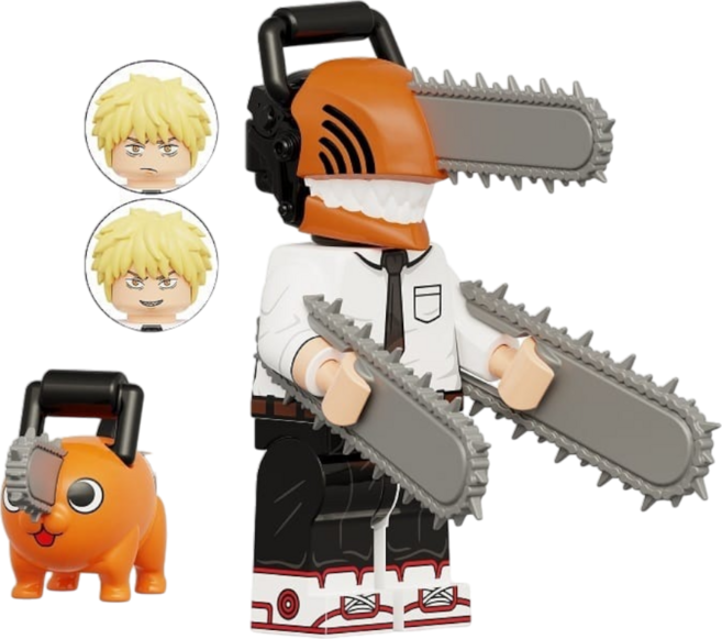 체인소맨(전기톱악마) 호환블록 브릭 미니피규어 12종 VER.02 체인소데몬/덴지/포치타/사무라이소드/전기톱인간/체인소악마 취미/수집/장식/컬렉션용 커스텀 블록피겨, CHSM-0204. 파워, 1개
