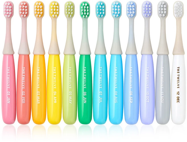 더트웰브 2단계 토들러 칫솔 12~36개월, 파스텔, 12개입, 1세트 - 쿠팡