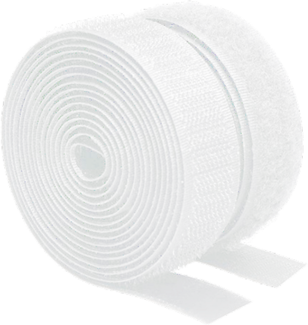 쿠말 접착 초강력 벨크로 테이프 갈고리면 20mm x 5m + 부착면 20mm x 5m 세트, 화이트, 1세트