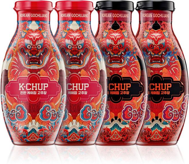 진한 케이첩 고추장 매콤 케이첩 고추장 비건, 300g, 2세트, 매콤맛 1개+진한맛 1개