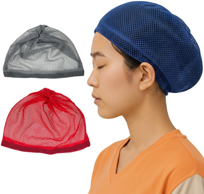 루시드림 국산 사우나 한증막 찜질방 모자 망사 캡 1+1, 2개, 그레이레드