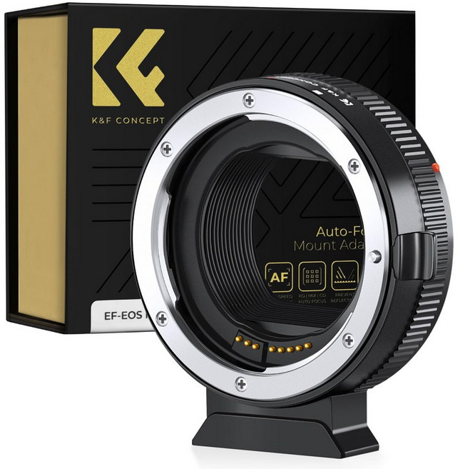 K&F Concept EF-EOSR AF EF-EOS R EFEF-S Canon RF 전자 접점 마운트 어댑터 오토 포커스, 1개