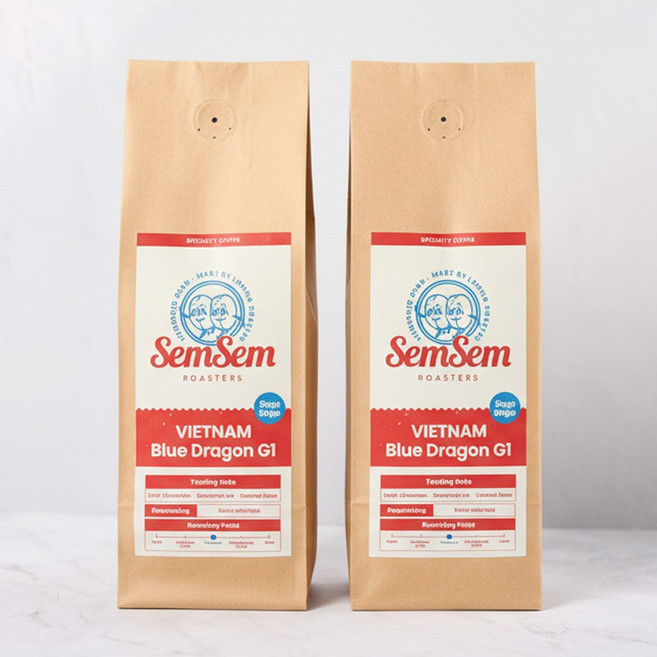 베트남 원두커피 로부스타 블루드래곤 1kg 홀빈 싱글오리진 원두콩, 2개, 홀빈(분쇄안함)