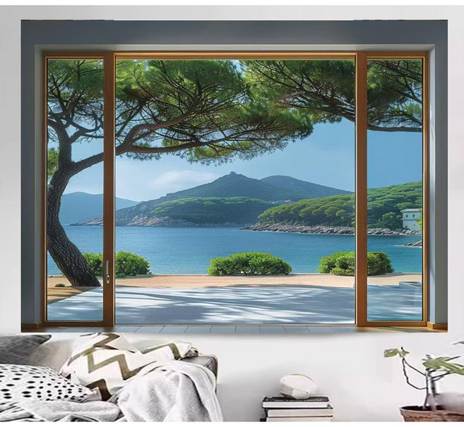 미니멀한 현대식 거실 침실 벽 장식 포스터 배경 천 걸이 천 벽걸이 카펫 거실 장식 포스터 플러시 벽화 산수 폭포, C