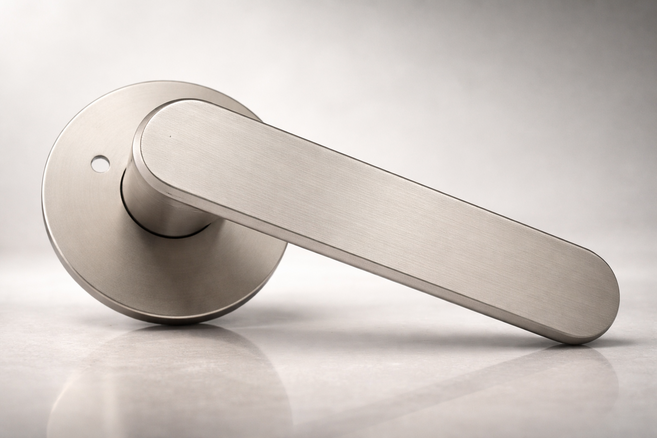 국산 항균 도체 201 녹 변색없는 니켈무광 버튼잠금 방문손잡이 레버 도어락 시공편리, 1개, 무광그레이