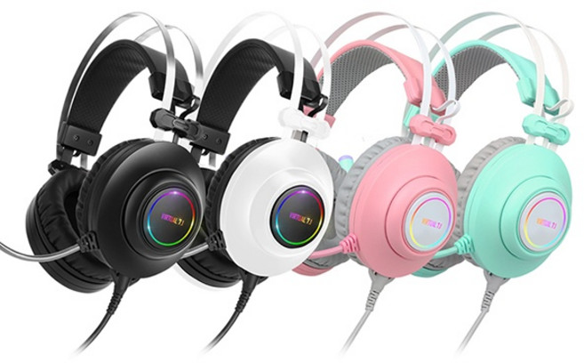 (ABKO) (헤드셋) HACKER N550 ENC (가상 7.1ch/RGB/진동) (초경량) (민트), 블랙