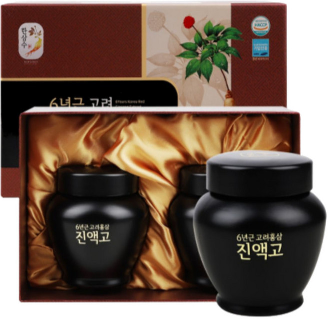 6년근 고려 홍삼 진액고 2개 식약처 인증 명절 선물 추석 설날 피로 기억력 개선 효능 부모님 장모님
