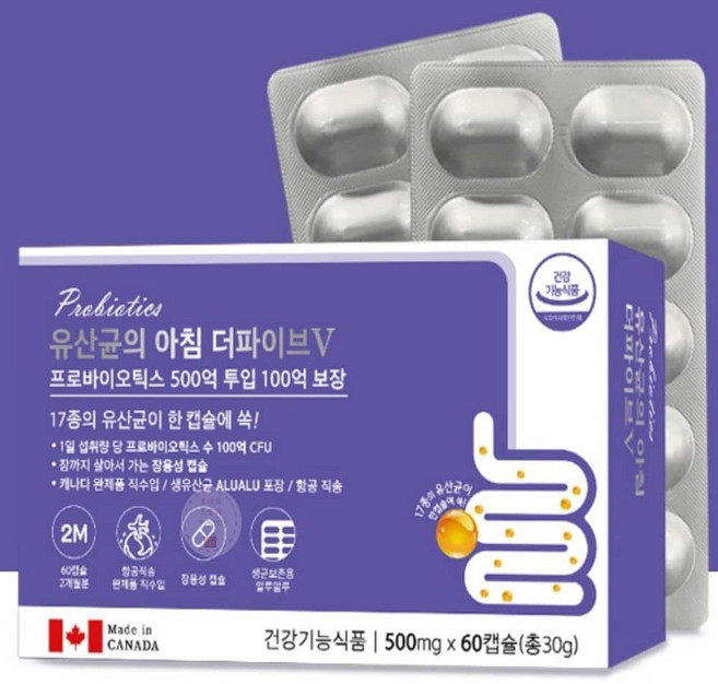 17종유산균 100억보장 500mg x 60캡슐 가세리유산균, 30g