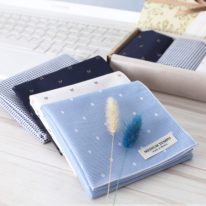 블루오션 4종 여성 고급 남자 손수건 순면100% 국산