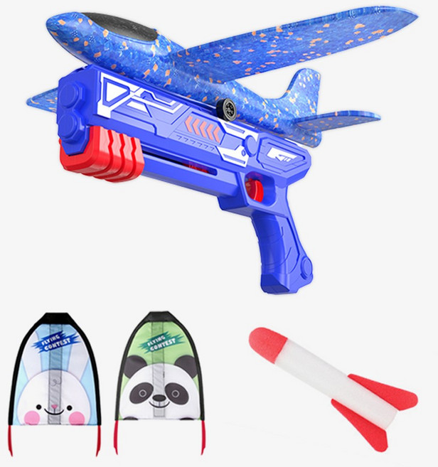 리드365 에어글라이더건 에어로켓 연날리기 3종 풀세트, 블루