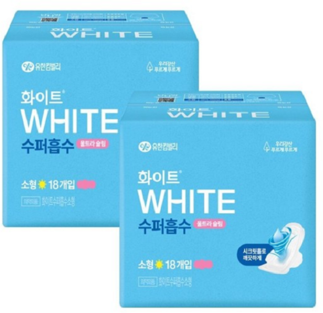 화이트 수퍼흡수 소형 18PX3팩, 3개, 18매