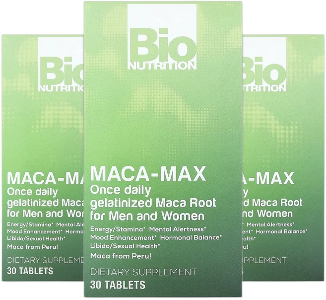 바이오뉴트리션 마카 Maca-Max 남성 및 여성용 1 000mg 30정 2+1, 3개 - 쿠팡