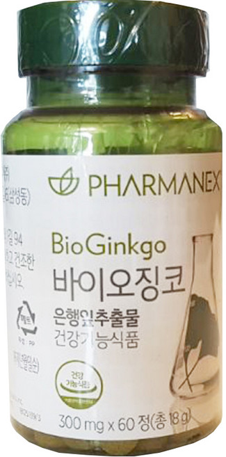 바이오 징코 뉴스킨 기억력 개선 혈행개선 파마넥스, 60정, 1개
