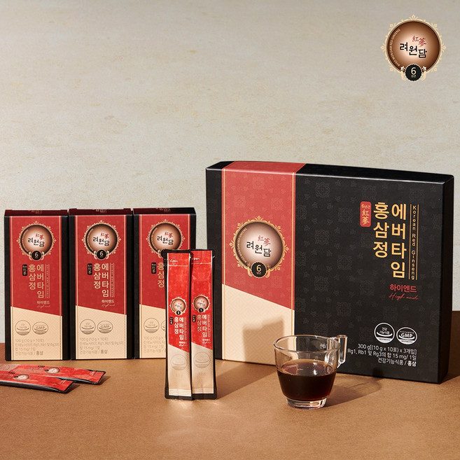 려원담 6년근 홍삼스틱 홍삼정 에버타임 하이엔드 30p, 300g, 1박스
