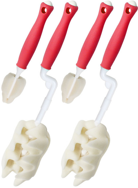 하이비 프리미엄 회전형 젖병솔 세트, 2세트, 레드