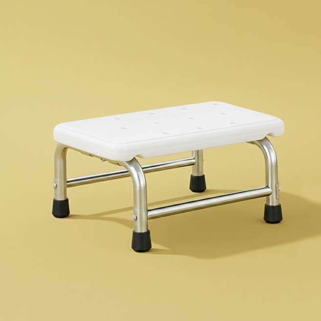 티맥 ABS 계단발판 1단 2단 가정용 철제발판 스텐 티맥 계단식 미니 사다리, 화이트 1단