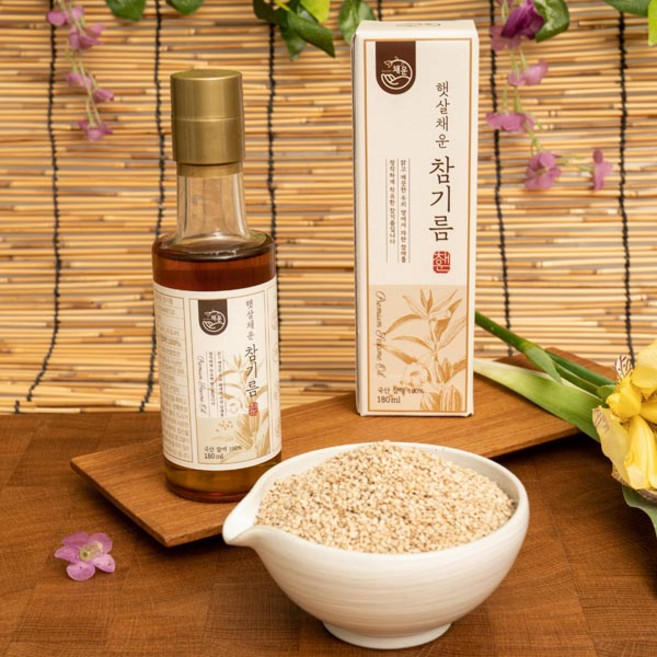 햇살채운 국내산 저온로스팅 들기름 180ml, 1개