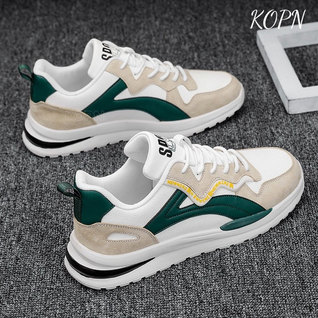KOPN남자 신발 춘추 트렌드 망면 통기 스포츠 캐주얼 달리기 청소년 아버지 백합 유행 신발 편안하다