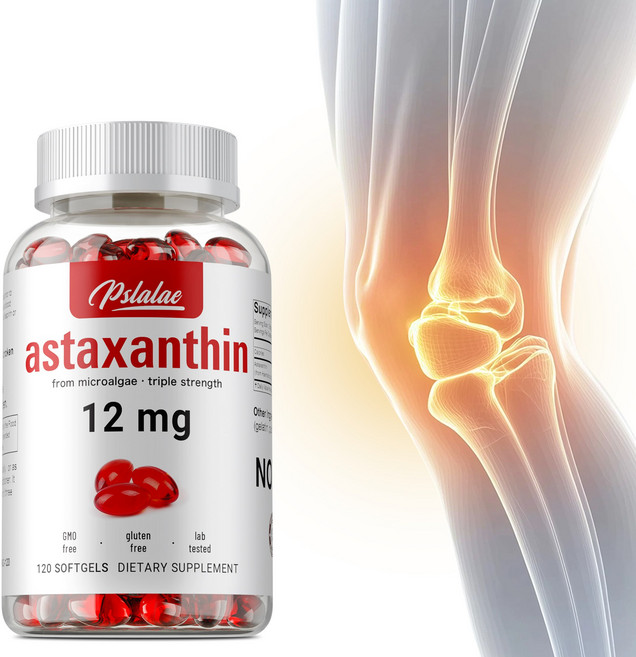 아스타잔틴 12mg - 눈 건강 관절 건강 혈액 순환 피부 건강에 도움을 주고 면역력을 강화하며 소화 기능을 개선합니다., 1개, 120정