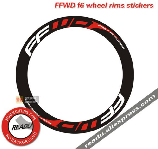 자전거 스티커 데칼 FFWD f6 도로 휠 그룹 교체 스티커 프레임 높이 60mm 70mm 깊이 48mm, red, 1개