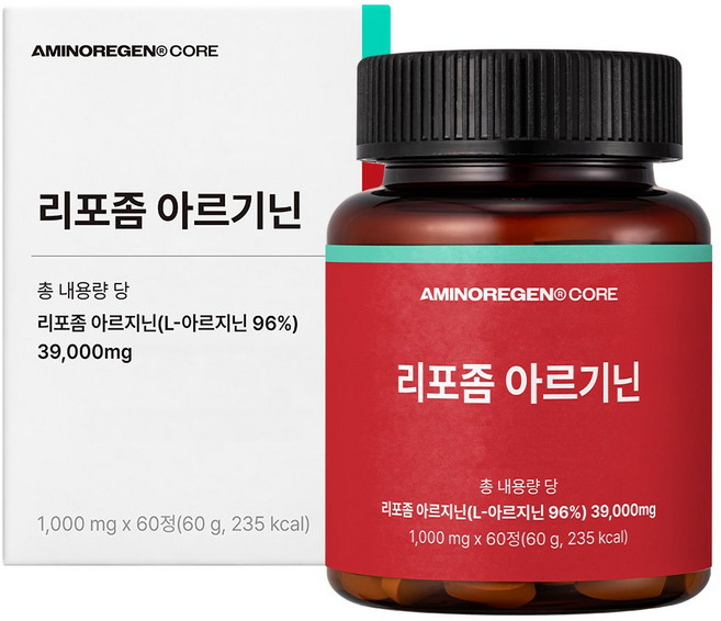 아미노리젠 코어 리포좀 아르기닌 3500, 1박스, 60정