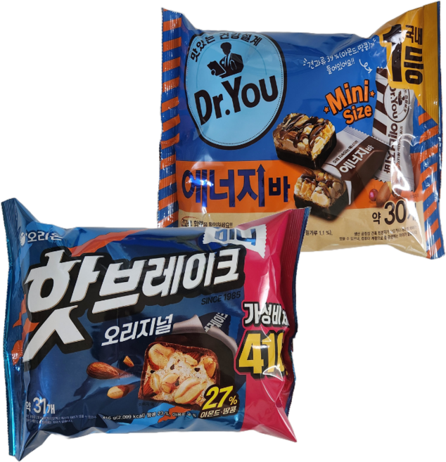 핫브레이크 + 에너지바 미니 대용량 초코바, 1세트, 726g