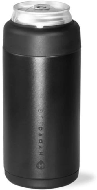 하이드로저그 슬림 캔 쿨러 - 2-in-1 단열 컵 미끄럼 방지 고무 베이스가 있는 스테인리스 스틸 홀더 나사 뚜껑 식기세척기 안전 12온스 검은색, Slim 12oz Can, Light Blue - 쿠팡