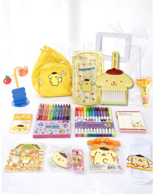 산리오 문구세트 학용품 세트 졸업 입학 조카 선물, 1세트, 폼폼푸린 문구세트 B