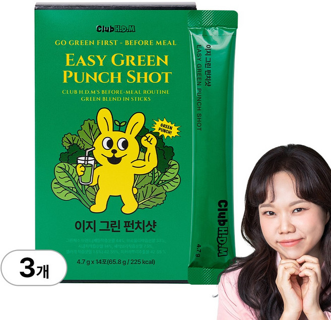 클럽홍당무 이지 그린 펀치샷 홍현희 야채, 65.8g, 3박스