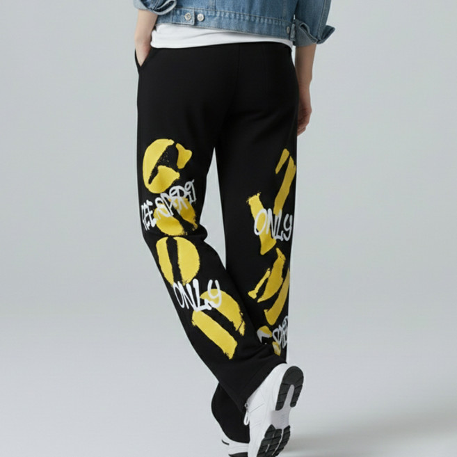 굿타임 프린팅 밑단 조임 트레이닝 팬츠