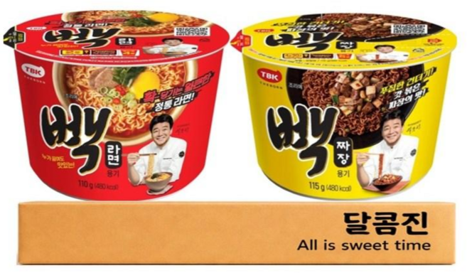 [달콤진] 더본코리아 빽라면컵 + 빽짜장컵, 1개