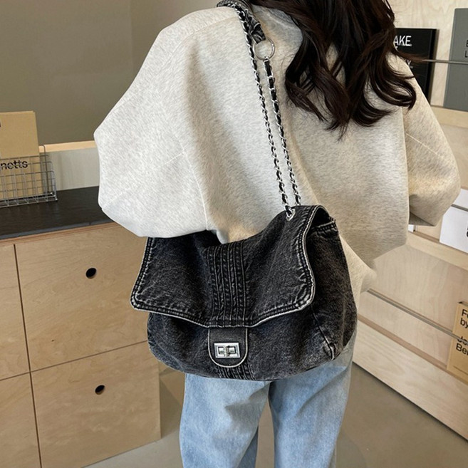 여성 데님 숄더백 대용량 체인백 워크웨어 가방N-0060
