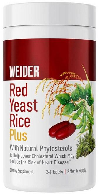 웨이더 레드 이스트 라이스 플러스 홍국쌀 홍국 효모 240정 (미국) Weider Red Yeast Rice Plus, 1개