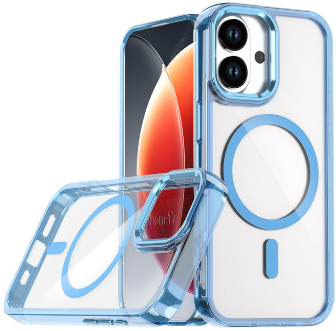 【嚴選外框】金屬按鍵 硬背軟邊 透明殼 TPU 氣墊 手機殼 透藍