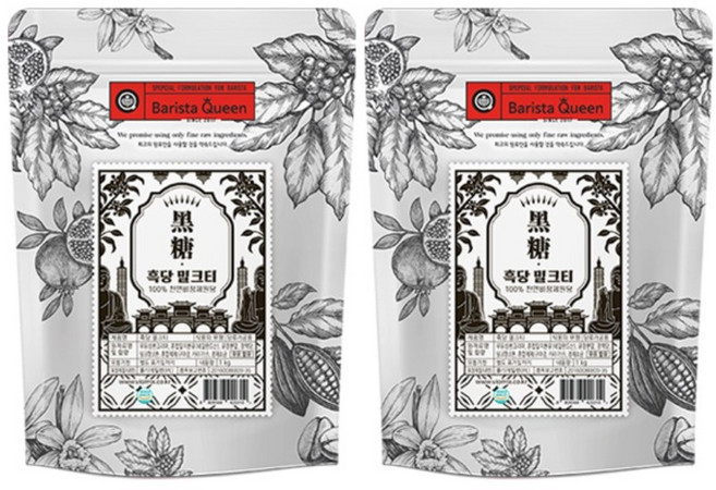 바리스타퀸 흑당 밀크티 파우더 1kg 2개세트, 2개입, 3개