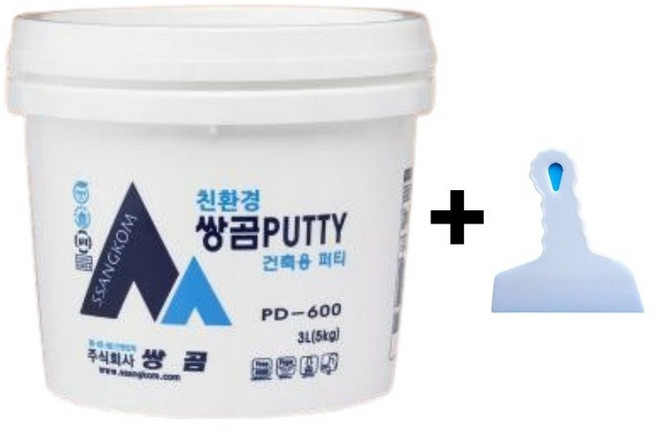 INVEN* 인벤 다용도 친환경 내부용 퍼티 5kg + P헤라 @안전2중포장@, 내부퍼티5kg+P헤라, 1개