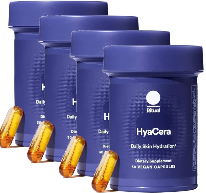 리추얼 하이아세라 스킨 서플리먼트 포 링클 서포트 캡슐 Ritual HyaCera, 4개, 30정 - 쿠팡