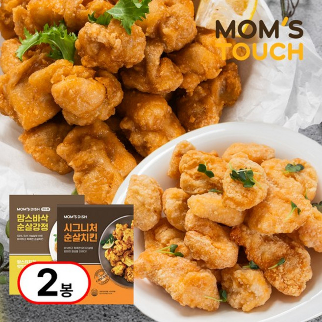 맘스터치 순살 듬뿍 대용량 1kg x 2팩 세트! 강정+치킨 홈파티팩, 1세트, 2kg