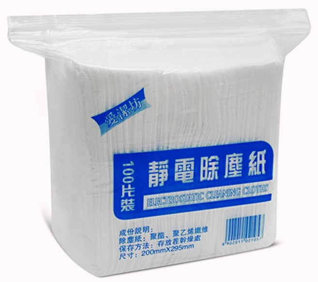 100片 拖把專用地板清潔紙, 1個, 靜電除塵紙