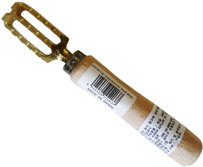 비늘치기 신주 일본 니켄 비늘제거기 청동100%, 1개, 청동/우드