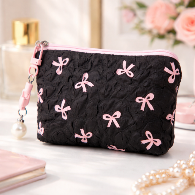 귀여운 미니 파우치 립스틱 리본 소형 휴대용