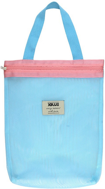 XBL-6700-피치스카이 파스텔 오리발 망사가방, 피치스카이